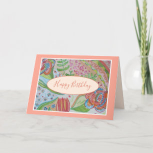 Schitterende bloemen Vibrant Birthday Wenskaart Kaart