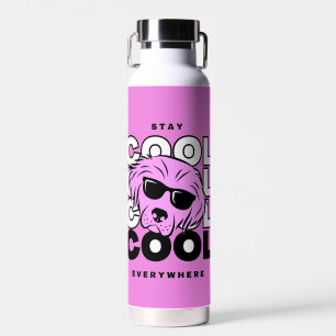 Schitterende coole Roze Dog Water Fles