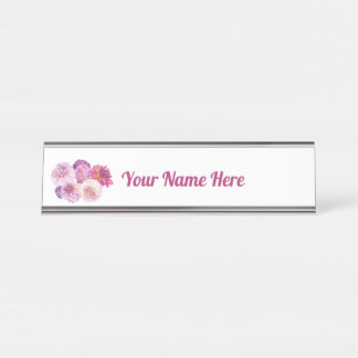 Schitterende Dahlias Gepersonaliseerd Bureau Naambordje
