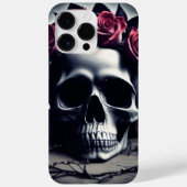 Schitterende Donkere en gotische Roos schedel Case-Mate iPhone Case (Achterkant)