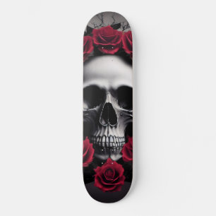Schitterende Donkere en Gotische Rozen Skull Sigil Skateboard