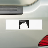 Schitterende drijfmest Witte hond Bumpersticker (Op auto)