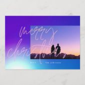 Schitterende Elegant kerstgradiënt Feestdagenkaart (Voorkant)