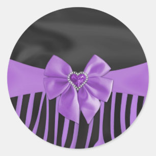 Schitterende elegante zebra van gele zijde ronde sticker