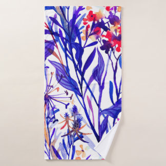 Schitterende florale waterverf naadloos patroon badhanddoek