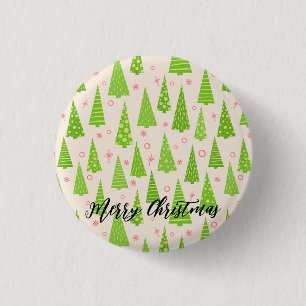 Schitterende kerstboom, verkleurd ronde button 3,2 cm
