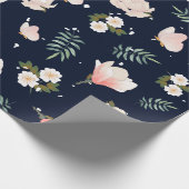 Schitterende kleuren roze en marinesblauwe bruilof cadeaupapier (Hoek)