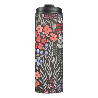Schitterende kleurige bloemen tuinen naadloos patr thermosbeker