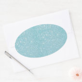 Schitterende, modieuze, zachte blauwe glitter ovale sticker (Envelop)