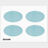 Schitterende, modieuze, zachte blauwe glitter ovale sticker (Vel)