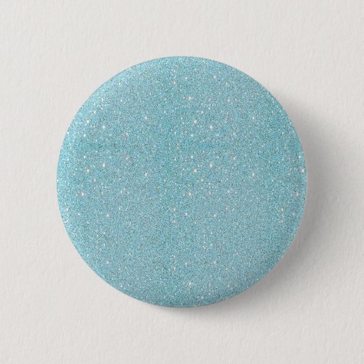 Schitterende, modieuze, zachte blauwe glitter ronde button 5,7 cm (Voorkant)