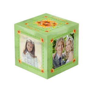 Schitterende Oranje Petunias Grandma Brag Box Kubus