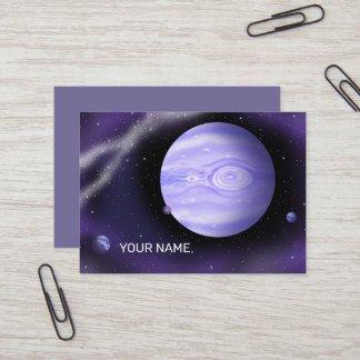 Schitterende paarse planeet. visitekaartje