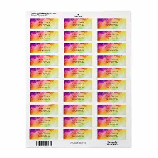 Schitterende regenboogkleuren Abstract ontwerp Etiket (Full Sheet)