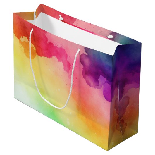 Schitterende regenboogkleuren Abstract ontwerp Groot Cadeauzakje (Voorkant Gekanteld)