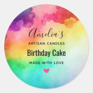 Schitterende regenboogkleuren Abstract ontwerp Ronde Sticker