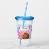 Schitterende roze ventilator Sluit foto acryltumb Acryl Drinkbeker (Achterkant)