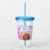 Schitterende roze ventilator Sluit foto acryltumb Acryl Drinkbeker (Voorkant)