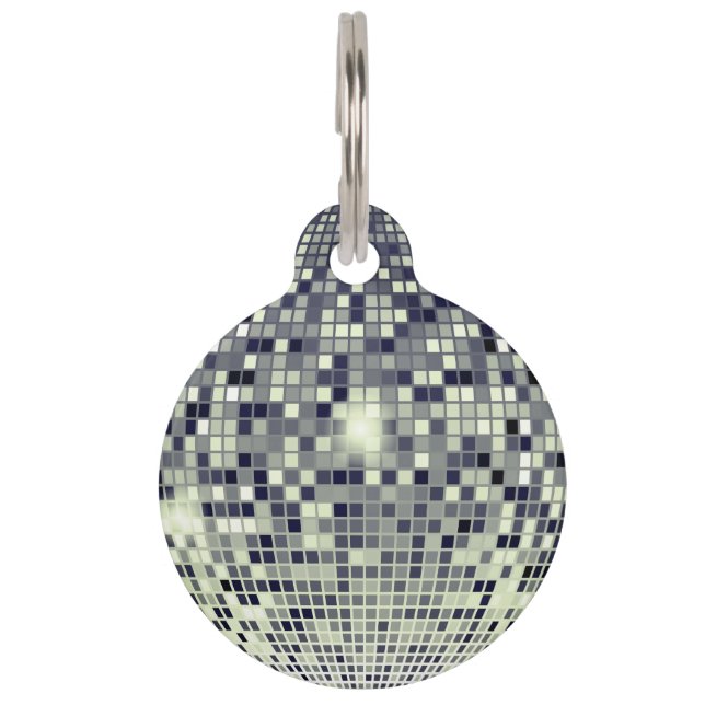 Schitterende Stijl: Disco Bal Huisdierpenning (Voorkant)