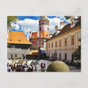 Schitterende toren in de stad Cesky Krumlov Briefkaart