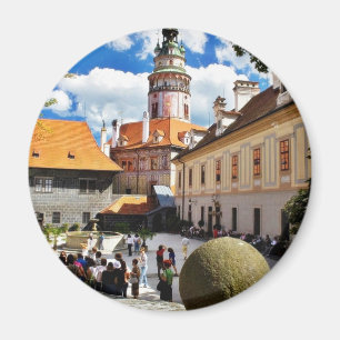 Schitterende toren in de stad Cesky Krumlov Magneet