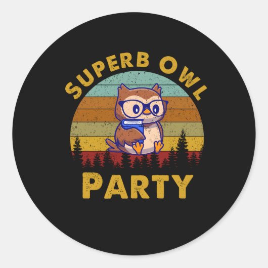 Schitterende uil py we doen in de schaduw ronde sticker (Voorkant)
