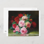 Schitterende Vintage Bloem Briefkaart (Voorkant / Achterkant)