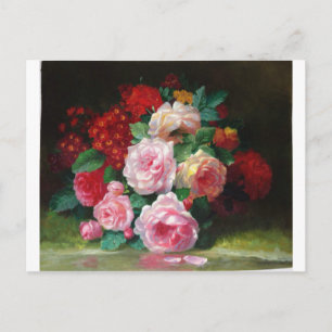 Schitterende Vintage Bloem Briefkaart