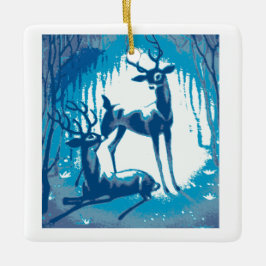 Schitterende Vintage rendier uit de middeleeuwen Keramisch Ornament