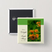 Schitterende vlinder vierkante button 5,1 cm (Voorkant /achterkant)