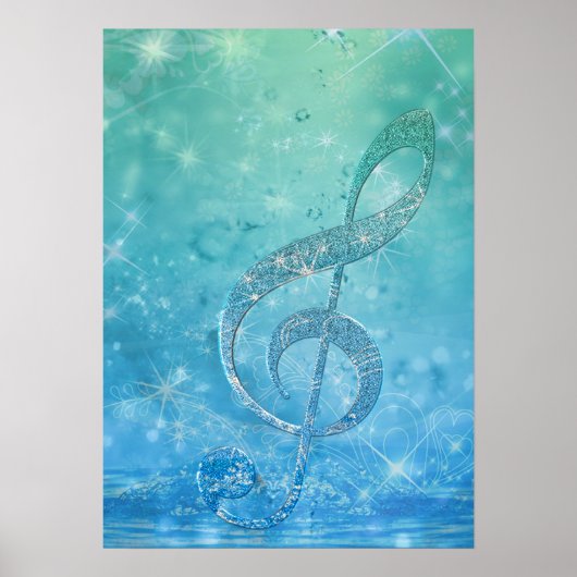 Schitterende vormgeving blauw driehoekige kapsel poster (Voorkant)
