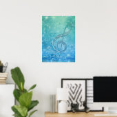 Schitterende vormgeving blauw driehoekige kapsel poster (Thuiskantoor)