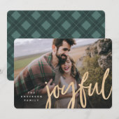 Schitterende vrolijke geruite fotokaart feestdagenkaart (Voorkant / Achterkant)