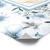 Schitterende Waterverf Dusty Blue Gold Zitplaatska Poster (Hoek)