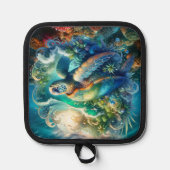 Schitterende Zeeen schildpad Pannenlap (Voorkant)