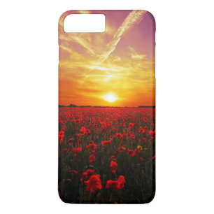 Schitterende zonsondergang op papaver 	iPhone 8 plus / 7 plus hoesje