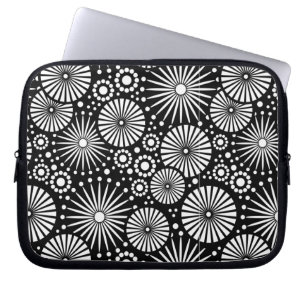 Schitterende zwarte en witte laptophoes laptop sleeve