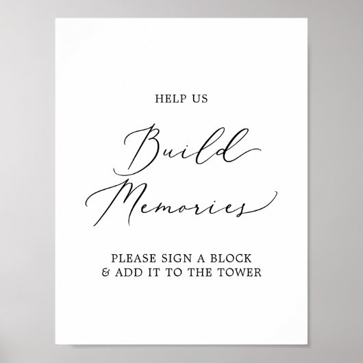 Schitterende zwarte kalligrafie bouwt herinneringe poster (Voorkant)