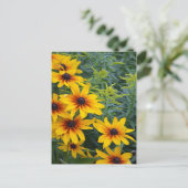 Schitterende zwarte onderzeese bloemtuin briefkaart (Staand voorkant)