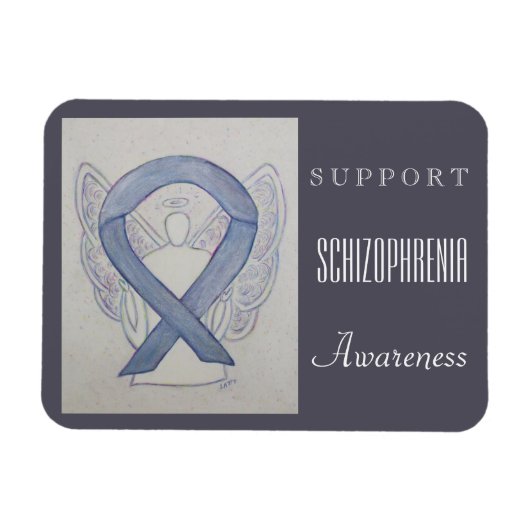 Schizofrenia Awareness Ribbon Angel Custom Magnet Magneet (Horizontaal)