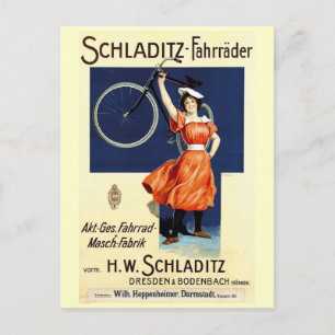 Schladitz-Fahrräder Poster Briefkaart