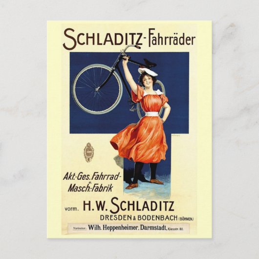 Schladitz-Fahrräder  Poster Briefkaart (Voorkant)
