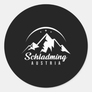 Schladming Austria Ski Resort Skiën Snowboarden Ronde Sticker