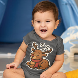 Schlafendes Rentier mit Schal Romper