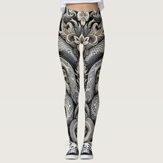 Schlangenhautoptik Snakedesign Leggings (Voorkant)