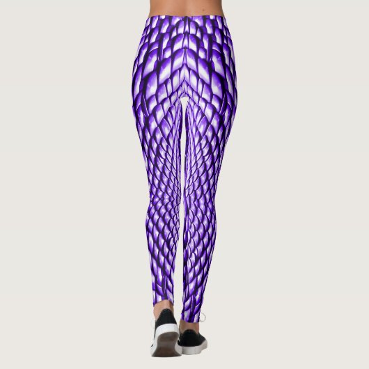 Schlangenoptik Schlangenhaut Violett Leggings (Achterkant)