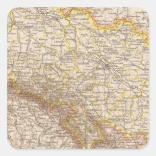 Schlesien Atlas Map Vierkante Sticker