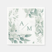 Schlicht elegante groen monogram servet (Voorkant)