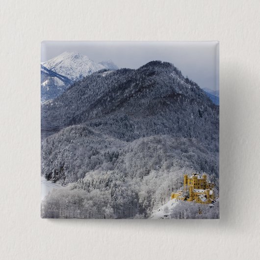 Schloss Hohenschwangau Vierkante Button 5,1 Cm (Voorkant)