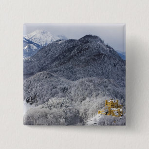 Schloss Hohenschwangau Vierkante Button 5,1 Cm